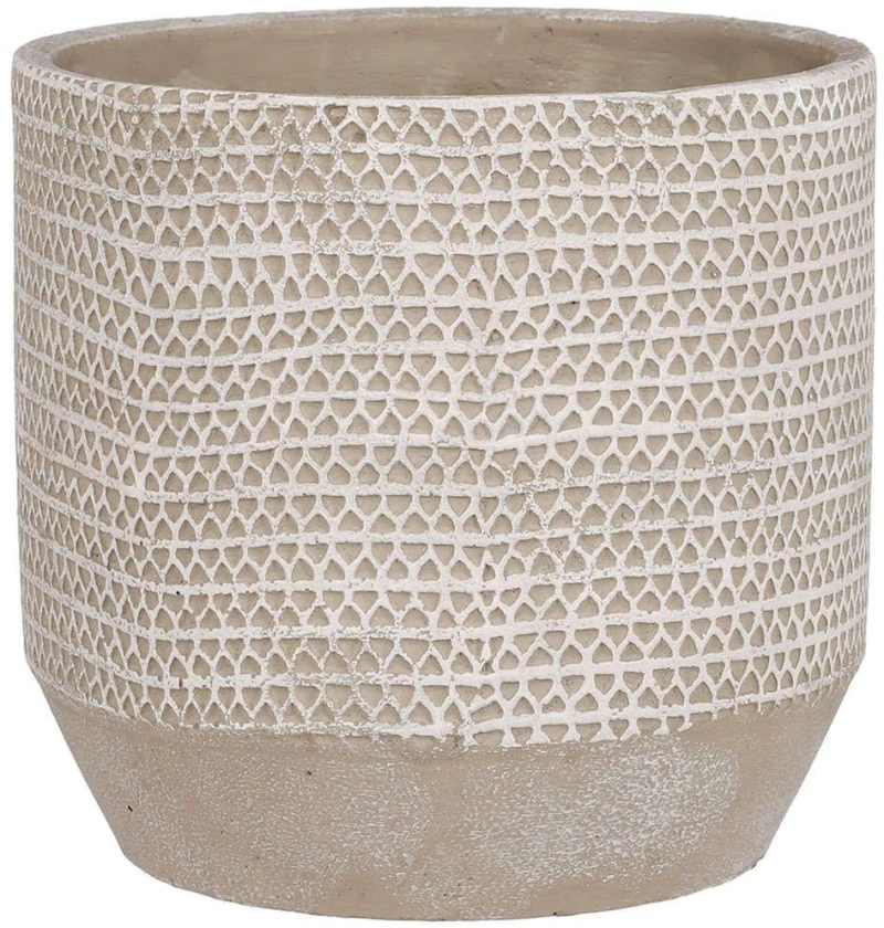 Κασπώ Τερακότα 1260-8 17x17x15,5cm Beige-White Supergreens Κεραμικό