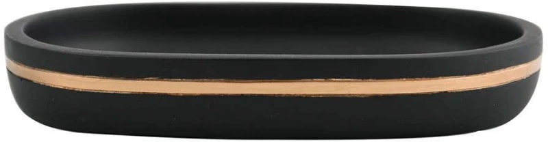 Σαπουνοθήκη Bly 03297.001 6,5x17,5cm Black-Gold Πολυρεσίνη