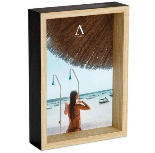 Κορνίζα LBTAH-AX71518 13x18cm Black-Natural Andrea House Mdf,Γυαλί