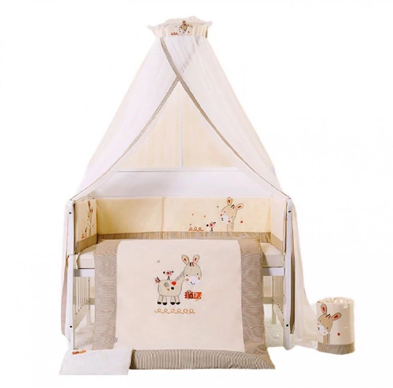 Σετ Κούνιας B-060 (4τμχ) Pony 100x120 Beige 100% Βαμβάκι