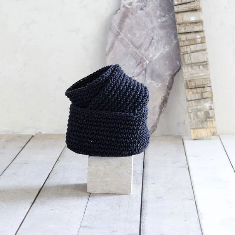 Καλάθι - Panier Black 19x16cm Nima 19x16cm Βαμβάκι-Πολυέστερ