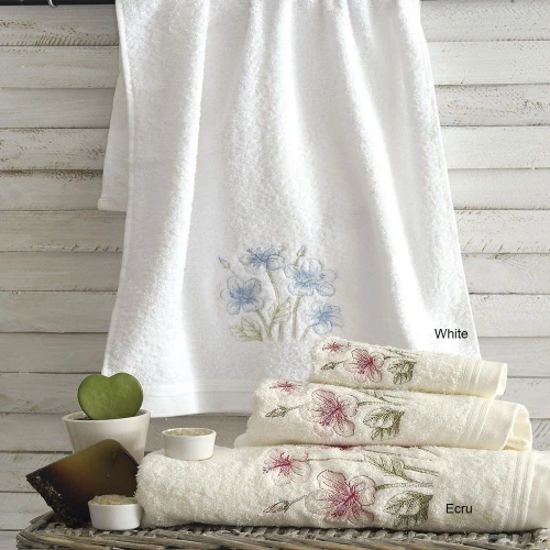 Πετσέτες Kasos (Σετ 3τμχ) Ecru Ρυθμός Σετ Πετσέτες 80x150cm 100% Βαμβάκι