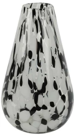 Βάζο Γυάλινο 013.790475 16,5x26cm Black-White Γυαλί
