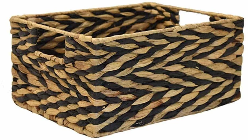 Καλάθι Ψάθινο Black Rusk 00.06.67548 31x23x15cm Natural-Black Ψάθα