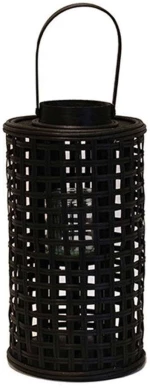 Φανάρι Bamboo 00.06.61124 Φ18x33,5cm Black-Natural Bamboo