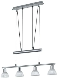 Φωτιστικό Οροφής-Ράγα Led Levisto 4x400Lm 80x160x11cm Nickel Mat 371010407 Trio Lighting Μέταλλο,Γυαλί
