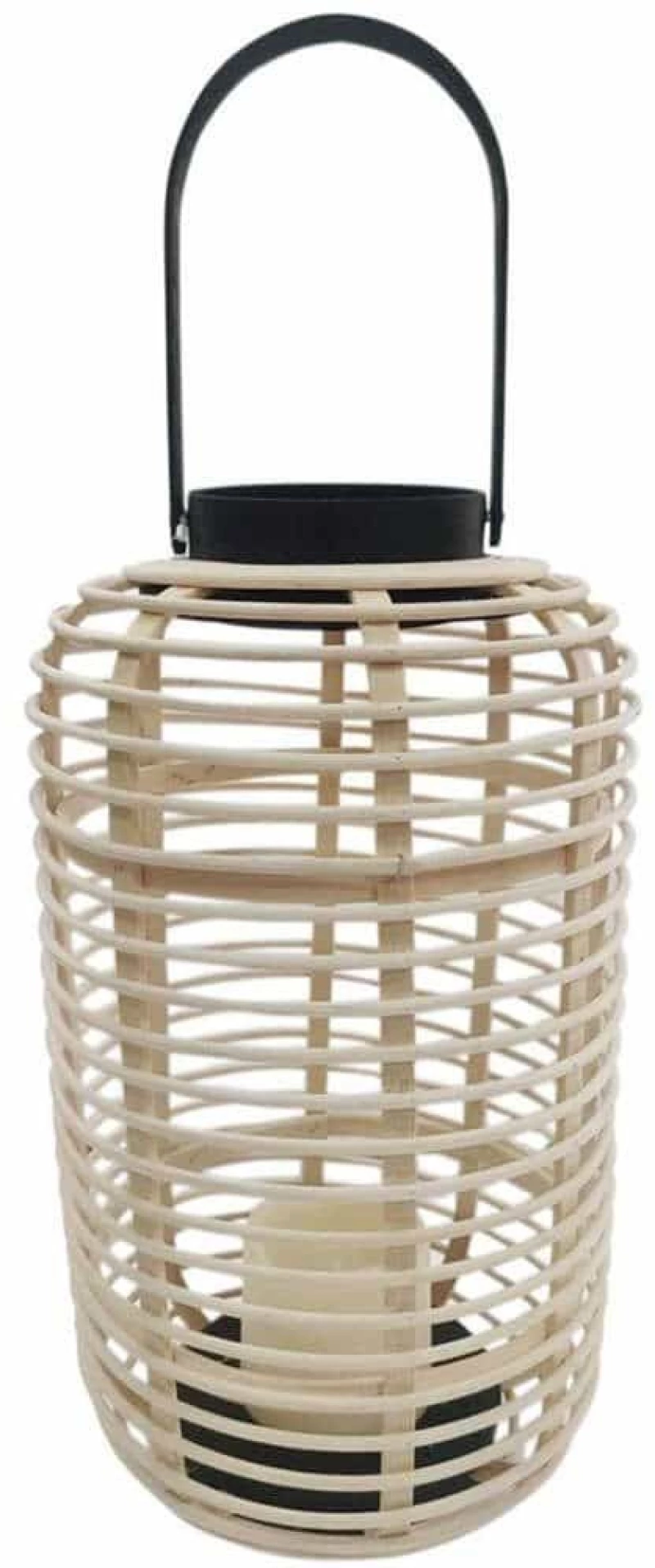 Φανάρι Με Κερί Led 00.06.61159 21x36cm Natural Rattan