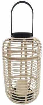 Φανάρι Με Κερί Led 00.06.61159 21x36cm Natural Rattan