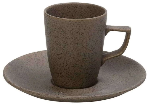 Φλιτζάνι Καφέ Με Πιατάκι Morgan OW2073K6 80ml Brown Espiel Πορσελάνη