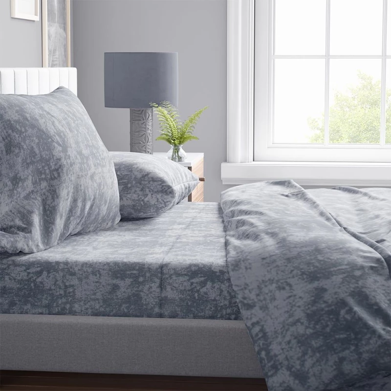 Σεντόνια Shadow 13 (Σετ 3τμχ) Grey DimCol Μονό 160x240cm Βαμβάκι-Πολυέστερ