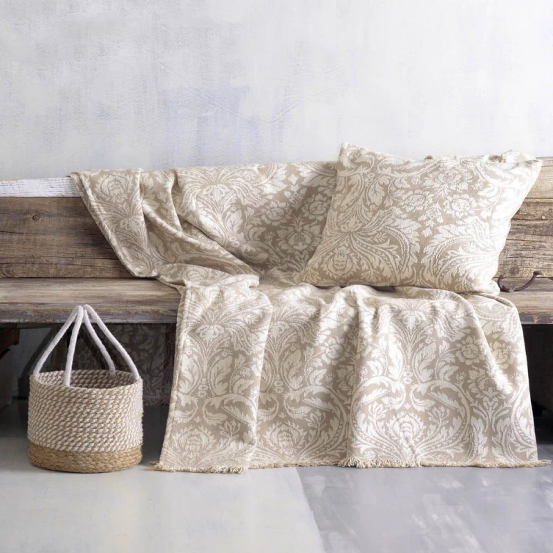 Ριχτάρι Vilano Ecru-Beige Ρυθμός Τετραθέσιο 180x330cm Chenille,Βαμβάκι,Pol
