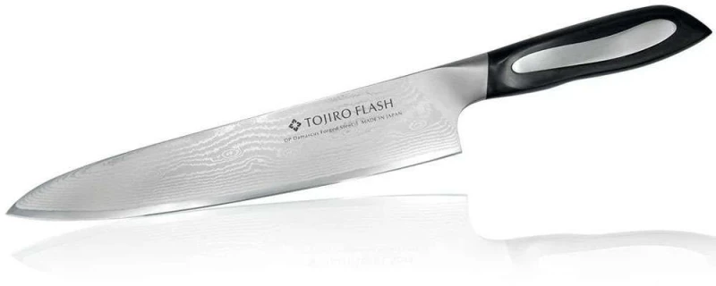 Μαχαίρι Chef Flash FF-CH210 21cm Από Δαμασκηνό Ατσάλι Silver-Black Tojiro Ανοξείδωτο Ατσάλι