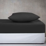 Σεντόνι Με Λάστιχο Monochrome Anthracite Madi Μονό 100x230cm 100% Βαμβάκι