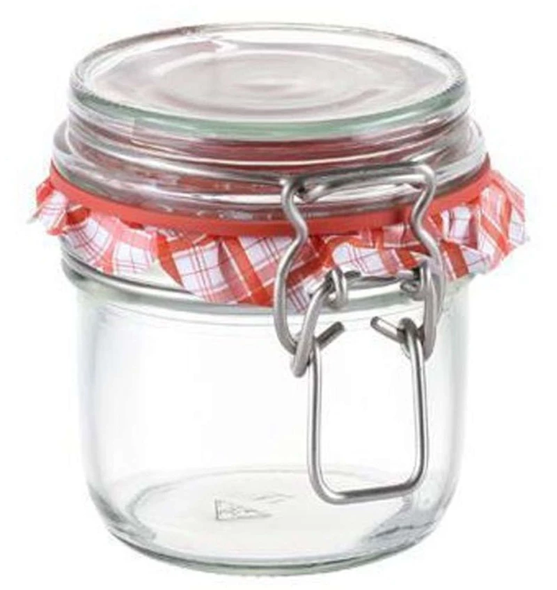 Βάζο Αποθήκευσης Della Casa 895141 Φ7x9cm 200ml Clear-Red Tescoma Γυαλί