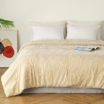 Κουβερλί Kira Beige Melinen Υπέρδιπλο 220x240cm Πολυέστερ