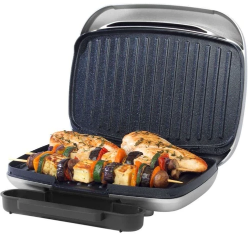 Τοστιέρα Με Αντικολλητικές Πλάκες Healthy Grill PT5316 26x16cm 1000W Silver Petra