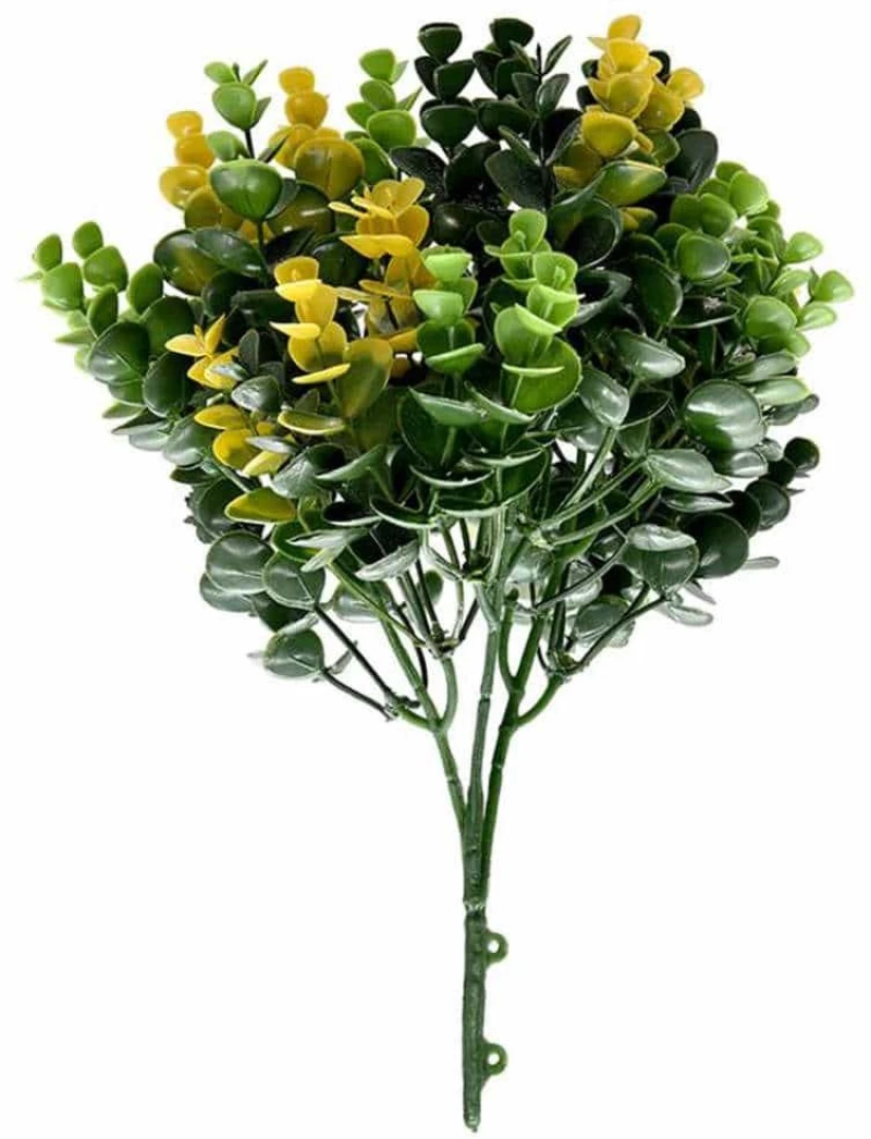Μπουκέτο Διακοσμητικό W013 25-32cm Eucmalyptus Green-Yellow New Plan Πλαστικό