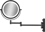 Gillian Jones - Double-Sided Wall Mirror w. LED Light & x10 Magnification - Black / Beauty