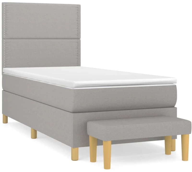 ΚΡΕΒΑΤΙ BOXSPRING ΜΕ ΣΤΡΩΜΑ ΑΝΟΙΧΤΟ ΓΚΡΙ 100X200 ΕΚ. ΥΦΑΣΜΑΤΙΝΟ 3137053
