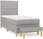 ΚΡΕΒΑΤΙ BOXSPRING ΜΕ ΣΤΡΩΜΑ ΑΝΟΙΧΤΟ ΓΚΡΙ 100X200 ΕΚ. ΥΦΑΣΜΑΤΙΝΟ 3137053
