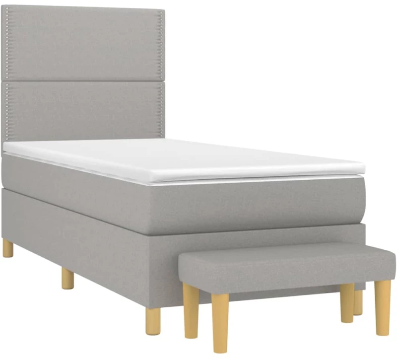 ΚΡΕΒΑΤΙ BOXSPRING ΜΕ ΣΤΡΩΜΑ ΑΝΟΙΧΤΟ ΓΚΡΙ 100X200 ΕΚ. ΥΦΑΣΜΑΤΙΝΟ 3137053
