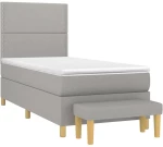ΚΡΕΒΑΤΙ BOXSPRING ΜΕ ΣΤΡΩΜΑ ΑΝΟΙΧΤΟ ΓΚΡΙ 100X200 ΕΚ. ΥΦΑΣΜΑΤΙΝΟ 3137053