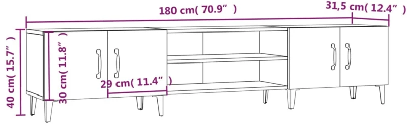 ΈΠΙΠΛΟ ΤΗΛΕΟΡΑΣΗΣ ΛΕΥΚΟ 180 X 31,5 X 40 ΕΚ. ΕΠΕΞΕΡΓΑΣΜΕΝΟ ΞΥΛΟ 816264