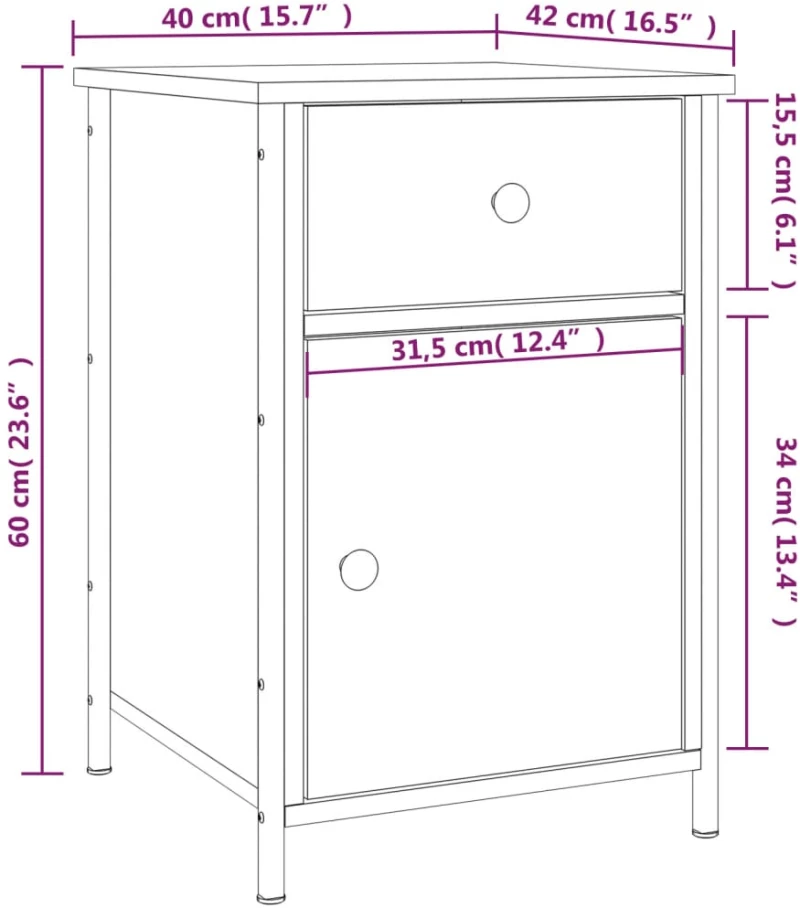 ΚΟΜΟΔΙΝΟ ΓΚΡΙ SONOMA 40 X 42 X 60 ΕΚ. ΑΠΟ ΕΠΕΞΕΡΓΑΣΜΕΝΟ ΞΥΛΟ 825909