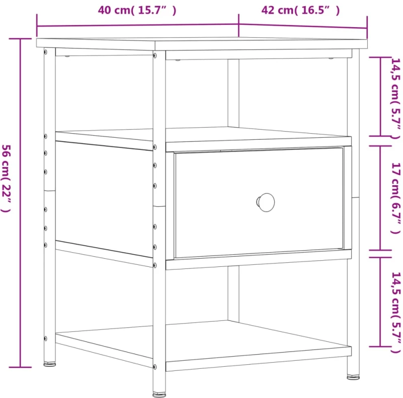 ΚΟΜΟΔΙΝΟ ΓΚΡΙ SONOMA 40 X 42 X 56 ΕΚ. ΑΠΟ ΕΠΕΞΕΡΓΑΣΜΕΝΟ ΞΥΛΟ 826029