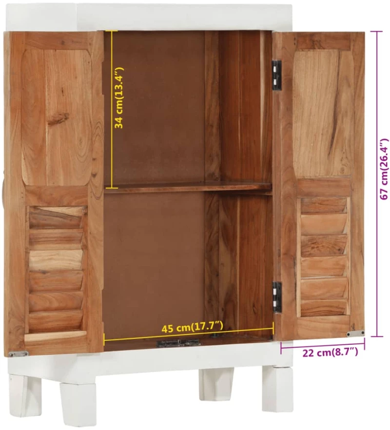 ΝΤΟΥΛΑΠΙ ΛΕΥΚΟ 55 X 30 X 90 ΕΚ. ΑΠΟ ΜΑΣΙΦ ΞΥΛΟ ΑΚΑΚΙΑΣ 351612