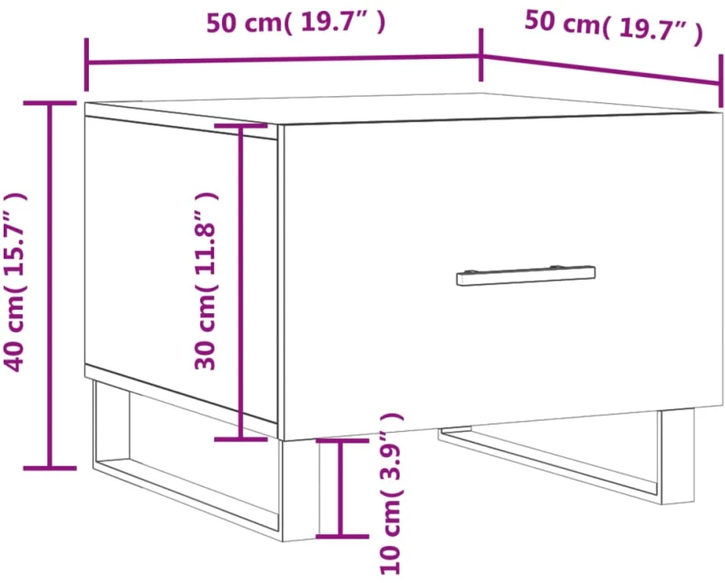 ΤΡΑΠΕΖΑΚΙ ΣΑΛΟΝΙΟΥ ΛΕΥΚΟ 50 X 50 X 40 ΕΚ. ΑΠΟ ΕΠΕΞΕΡΓ. ΞΥΛΟ 829444