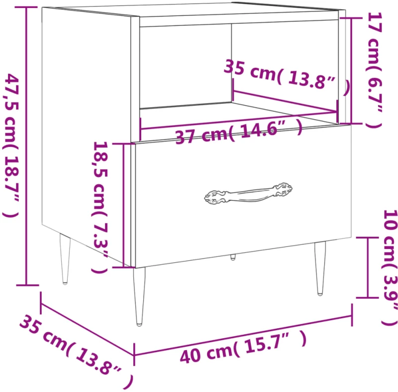 ΚΟΜΟΔΙΝΟ ΚΑΠΝΙΣΤΗ ΔΡΥΣ 40 X 35 X 47,5 ΕΚ. ΑΠΟ ΕΠΕΞΕΡΓ. ΞΥΛΟ 827398