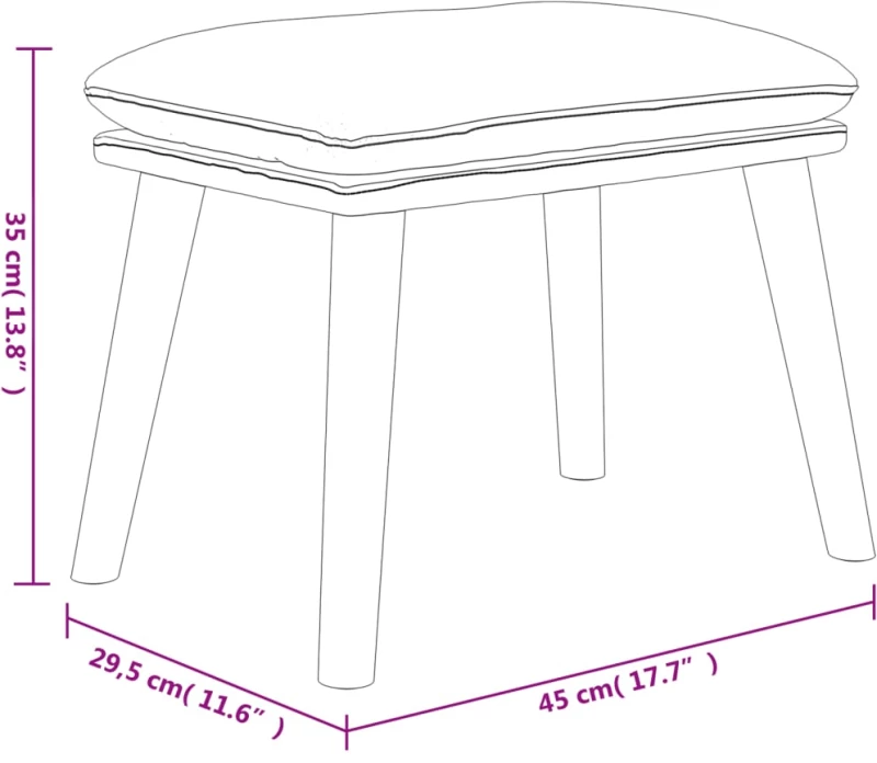 ΥΠΟΠΟΔΙΟ ΜΟΥΣΤΑΡΔΙ 45 X 29,5 X 39 ΕΚ. ΒΕΛΟΥΔΙΝΟ 341511