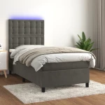 ΚΡΕΒΑΤΙ BOXSPRING ΜΕ ΣΤΡΩΜΑ & LED ΣΚ. ΓΚΡΙ 80X200 ΕΚ. ΒΕΛΟΥΔΙΝΟ 3136330