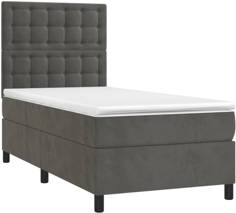 ΚΡΕΒΑΤΙ BOXSPRING ΜΕ ΣΤΡΩΜΑ & LED ΣΚ. ΓΚΡΙ 80X200 ΕΚ. ΒΕΛΟΥΔΙΝΟ 3136330