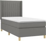 ΚΡΕΒΑΤΙ BOXSPRING ΜΕ ΣΤΡΩΜΑ ΣΚΟΥΡΟ ΓΚΡΙ 90X200 ΕΚ. ΥΦΑΣΜΑΤΙΝΟ 3132122