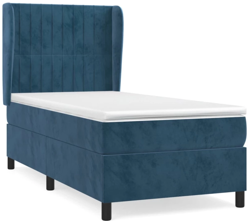 ΚΡΕΒΑΤΙ BOXSPRING ΜΕ ΣΤΡΩΜΑ ΣΚΟΥΡΟ ΜΠΛΕ 90X190 ΕΚ. ΒΕΛΟΥΔΙΝΟ 3129307