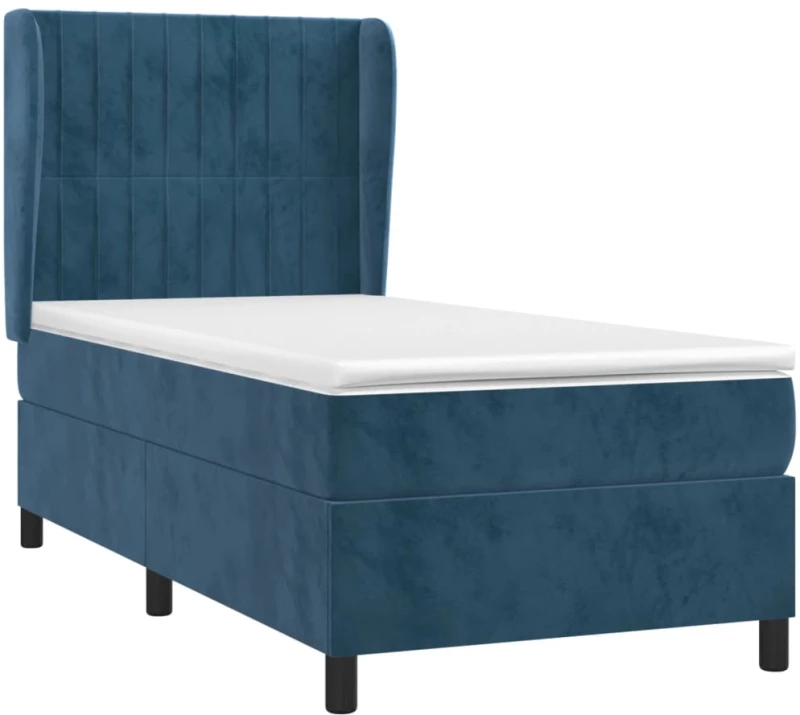 ΚΡΕΒΑΤΙ BOXSPRING ΜΕ ΣΤΡΩΜΑ ΣΚΟΥΡΟ ΜΠΛΕ 90X190 ΕΚ. ΒΕΛΟΥΔΙΝΟ 3129307