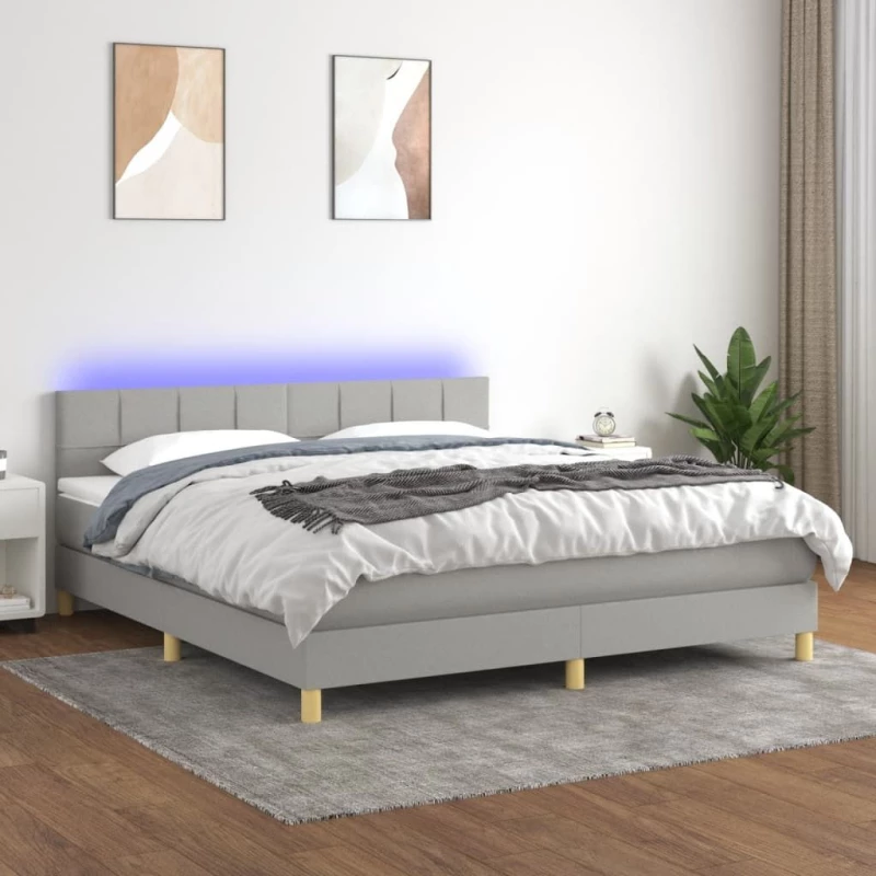 ΚΡΕΒΑΤΙ BOXSPRING ΜΕ ΣΤΡΩΜΑ & LED ΑΝ.ΓΚΡΙ 160X200 ΕΚ ΥΦΑΣΜΑΤΙΝΟ 3133725