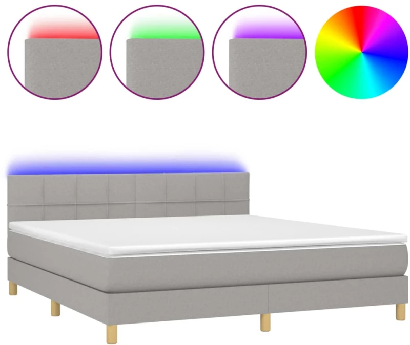 ΚΡΕΒΑΤΙ BOXSPRING ΜΕ ΣΤΡΩΜΑ & LED ΑΝ.ΓΚΡΙ 160X200 ΕΚ ΥΦΑΣΜΑΤΙΝΟ 3133725