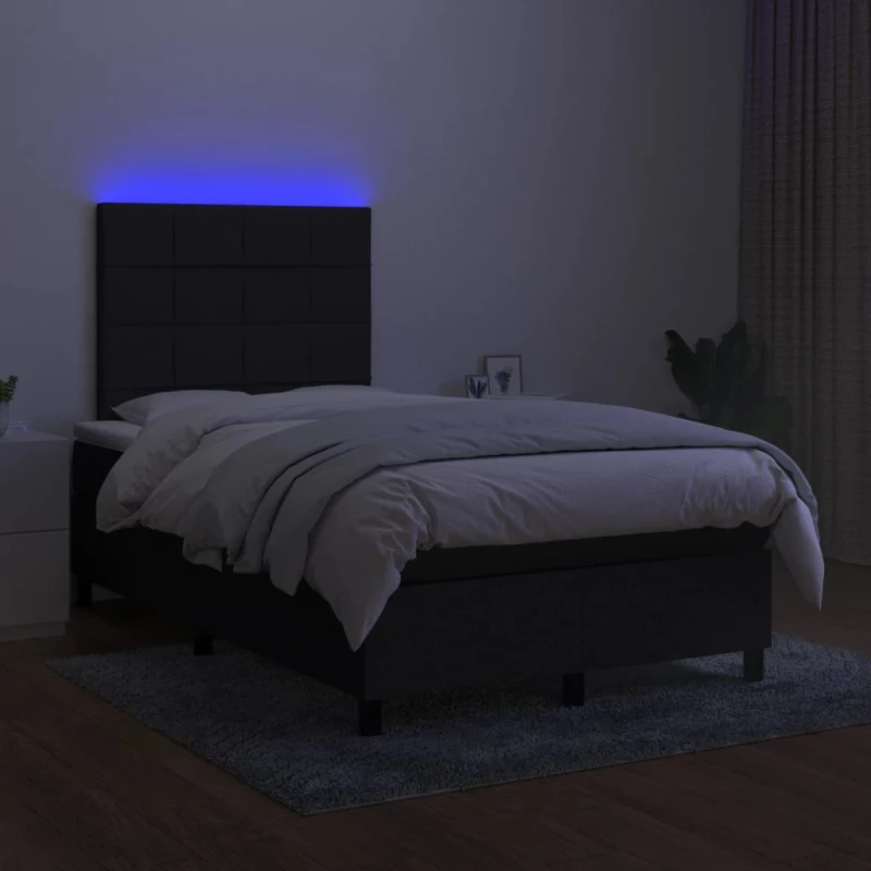 ΚΡΕΒΑΤΙ BOXSPRING ΜΕ ΣΤΡΩΜΑ & LED ΜΑΥΡΟ 120X200 ΕΚ. ΥΦΑΣΜΑΤΙΝΟ 3134863