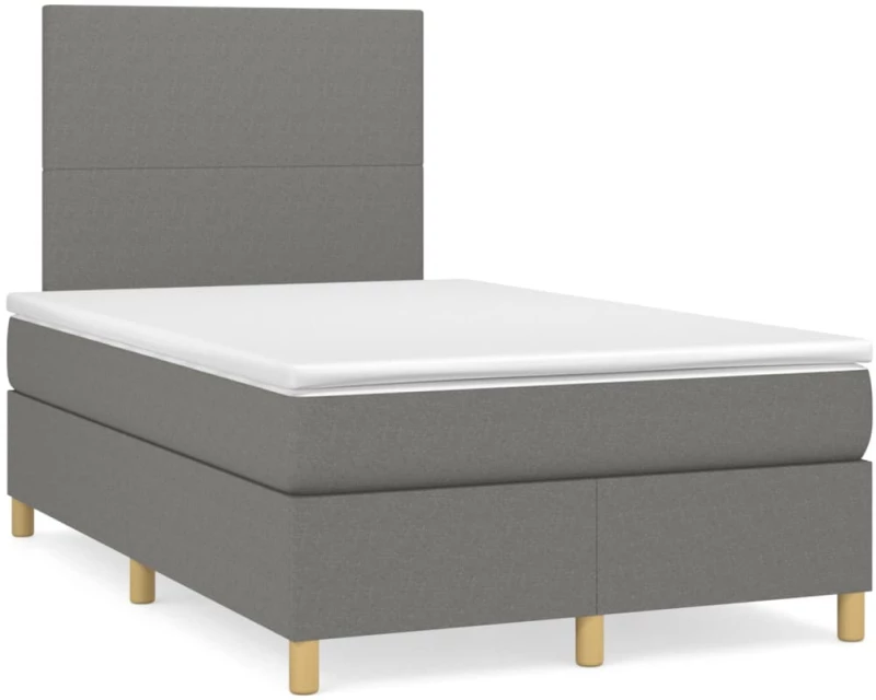 ΚΡΕΒΑΤΙ BOXSPRING ΜΕ ΣΤΡΩΜΑ ΣΚΟΥΡΟ ΓΚΡΙ 120X200 ΕΚ. ΥΦΑΣΜΑΤΙΝΟ 3142162