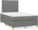 ΚΡΕΒΑΤΙ BOXSPRING ΜΕ ΣΤΡΩΜΑ ΣΚΟΥΡΟ ΓΚΡΙ 120X200 ΕΚ. ΥΦΑΣΜΑΤΙΝΟ 3142162