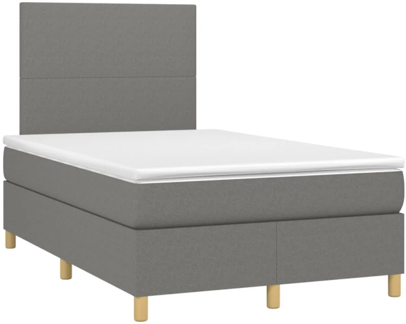 ΚΡΕΒΑΤΙ BOXSPRING ΜΕ ΣΤΡΩΜΑ ΣΚΟΥΡΟ ΓΚΡΙ 120X200 ΕΚ. ΥΦΑΣΜΑΤΙΝΟ 3142162