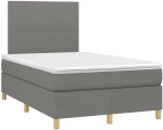 ΚΡΕΒΑΤΙ BOXSPRING ΜΕ ΣΤΡΩΜΑ ΣΚΟΥΡΟ ΓΚΡΙ 120X200 ΕΚ. ΥΦΑΣΜΑΤΙΝΟ 3142162