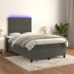 ΚΡΕΒΑΤΙ BOXSPRING ΜΕ ΣΤΡΩΜΑ & LED ΣΚ. ΓΚΡΙ 120X200ΕΚ. ΒΕΛΟΥΔΙΝΟ 3136234