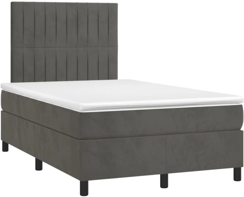 ΚΡΕΒΑΤΙ BOXSPRING ΜΕ ΣΤΡΩΜΑ & LED ΣΚ. ΓΚΡΙ 120X200ΕΚ. ΒΕΛΟΥΔΙΝΟ 3136234