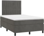 ΚΡΕΒΑΤΙ BOXSPRING ΜΕ ΣΤΡΩΜΑ & LED ΣΚ. ΓΚΡΙ 120X200ΕΚ. ΒΕΛΟΥΔΙΝΟ 3136234