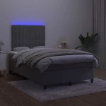 ΚΡΕΒΑΤΙ BOXSPRING ΜΕ ΣΤΡΩΜΑ & LED ΣΚ. ΓΚΡΙ 120X200ΕΚ. ΒΕΛΟΥΔΙΝΟ 3136234