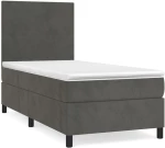 ΚΡΕΒΑΤΙ BOXSPRING ΜΕ ΣΤΡΩΜΑ ΣΚΟΥΡΟ ΓΚΡΙ 100X200 ΕΚ. ΒΕΛΟΥΔΙΝΟ 3142888